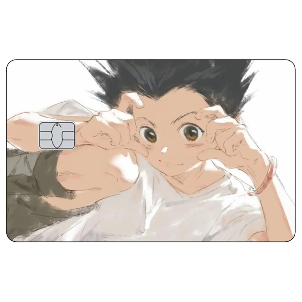 Anime HUNTER Cartoon Kreditkarte Haut Aufkleber Killua Lizenz Karte Abdeckung Aufkleber Kleine Chip Vorderseite Sammeln Dekoration
