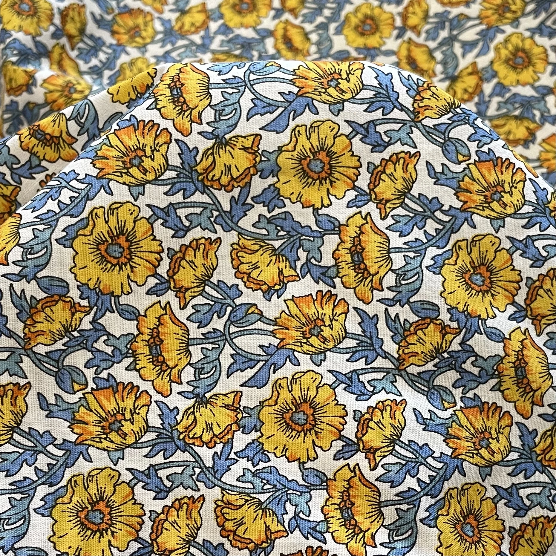 Golden Sunflower 40S Tissun Liberty Cotton Poplin Fabric For Kids Baby Sewing Cloth Dresses Skirt DIY Handmade Patchwork Meter