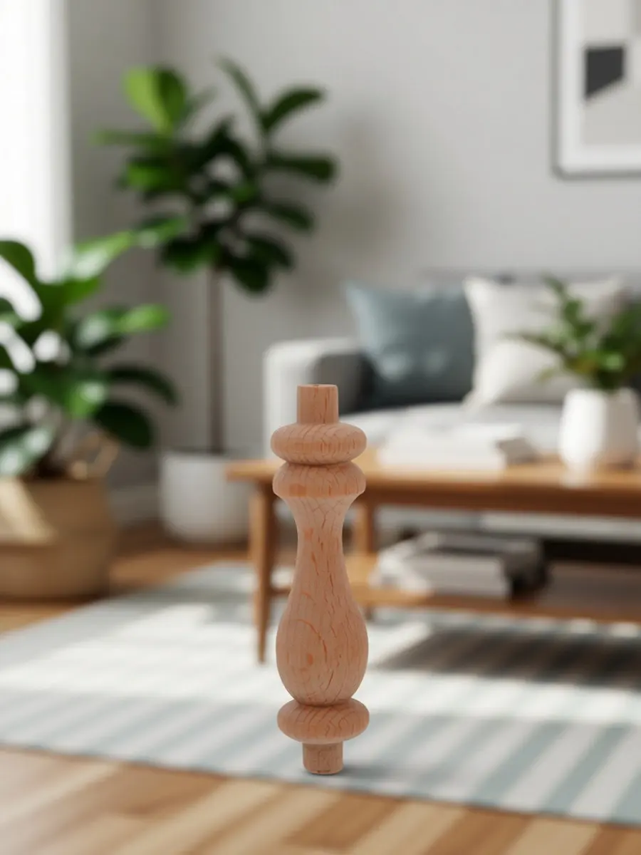 10Pcs Miniature Roman Pillar Style Wood Spindle for Furniture Decoration European Carved Baluster Stair Rail Cabinet Post Home