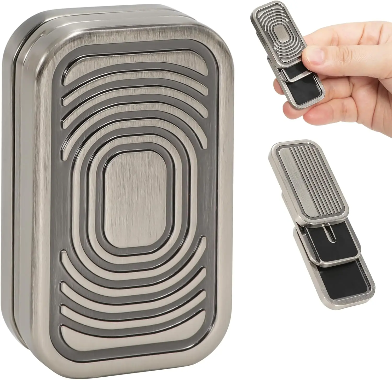 Fingerprint Runway Design Fingertip Gyroscope, Three Adjustable Levels, EDC Stress-Relieving Office Desktop Sports Toys