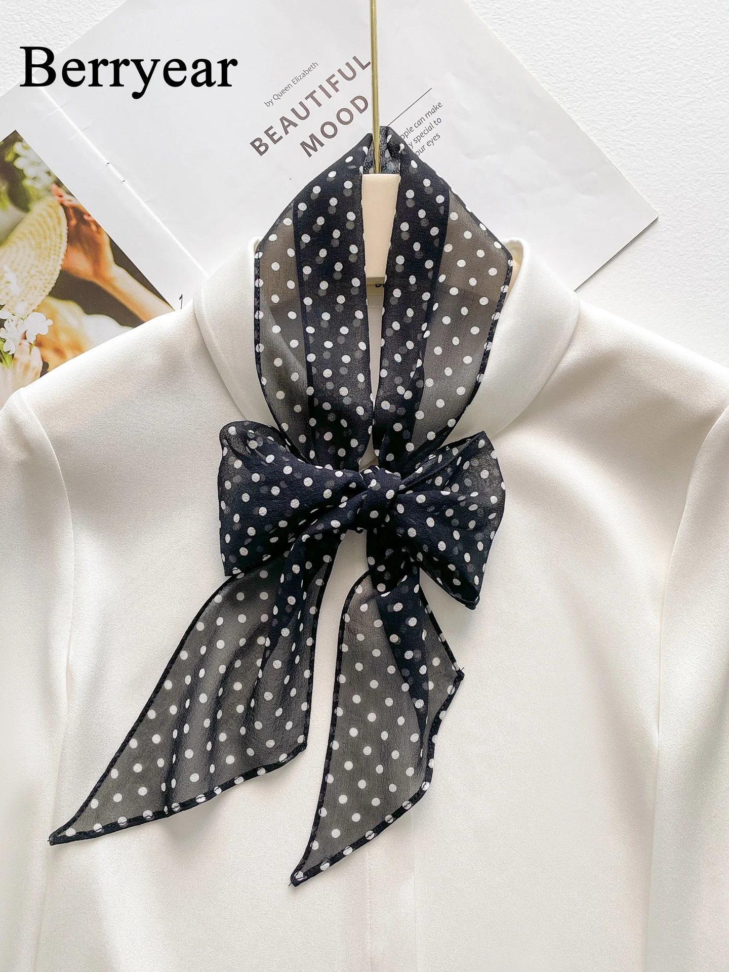 夏用薄手シルクスカーフ-レディース-水玉模様の薄手ショール-ジオキシャスカーフ-マルベリーシルクバンドゥスカーフ-小さなネックスカーフ-韓国風