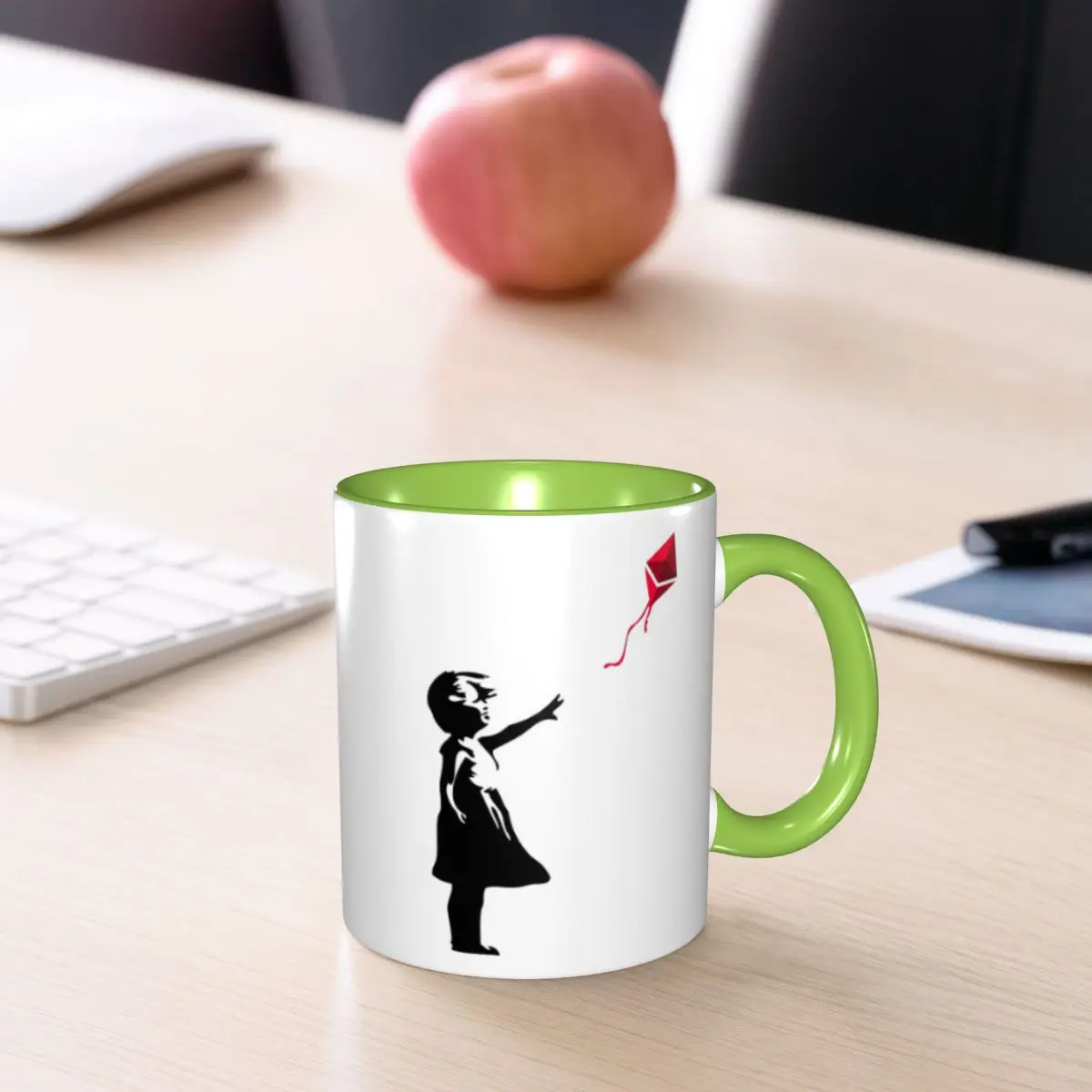 Ethereum X Banksy Balloon Girl Mug Funny Ceramic Coffee Cups Tea Mugs Milk Cup Drinkware Gifts for Friends