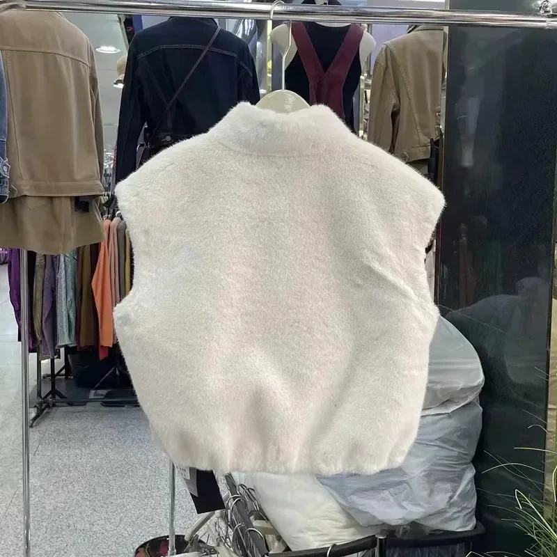 Faux Pelz Weste Mantel Damen Lose Warme Pelz Weste Jacken Casual Westen 2025, Frauen Verdicken Winter Ärmellos
