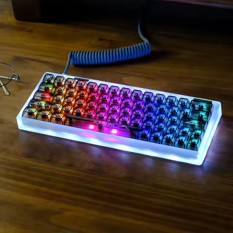 Iceberg Crystal Transparent Backlit RGB Keycaps For Mechanical Keyboard CBSA Profile ISO Layout 132 Keys PC Keycap Custom GK61
