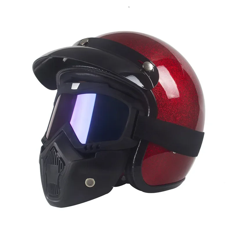 

8658 Glossy Silver Sport Motorcycle Helmet Full Face Street Dirt Bike Motocross Helmet Open Protective Gear for Motorcycles