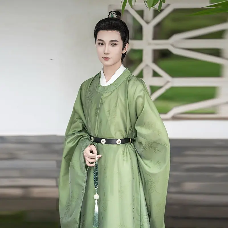 

Hanfu Men Chinese Traditional Cosplay Costume Ancient Hanfu Sets Male Halloween Cos Costume Hanfu Round Neck Hanfu Set