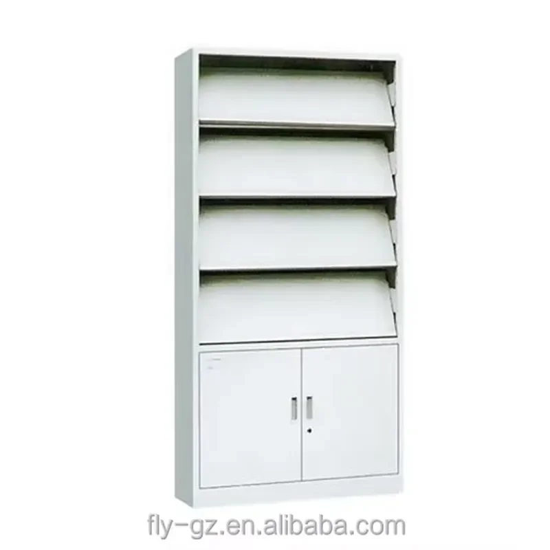 Steel Bookshelf for Library and Bookstore Heavy Duty Magazine Rack Storage Shelf Metal Book Stand Organizer Furniture Display