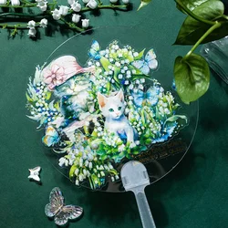 5Sheets Flower Sticker Lily Valley Forest Decorative Background Handbook Material Scrapbooking Cut 143*90MM