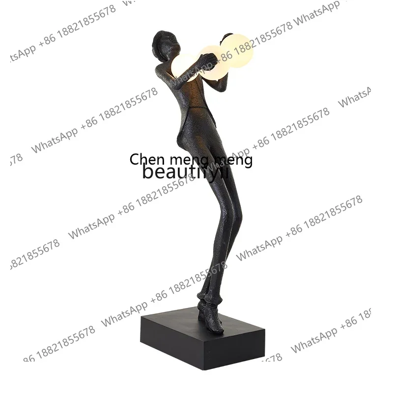 

ss newNordic art sculpture ball floor lamp creative humanoid designer decorative lamp in hotel exhibition hall