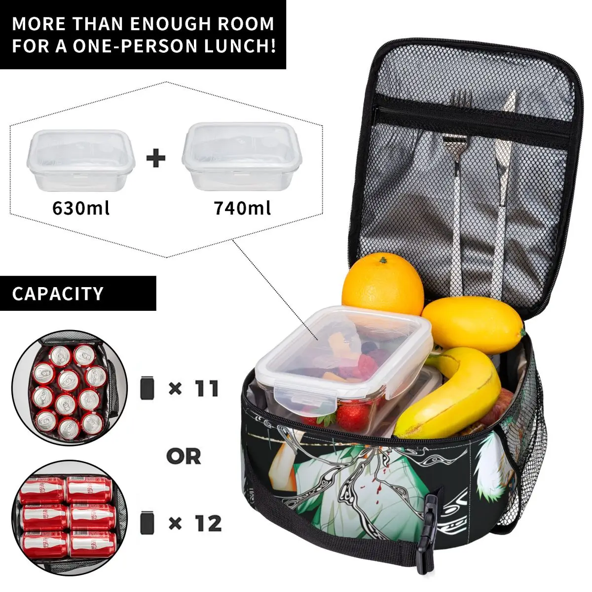 The Summer Hikaru Died Lunch Bag Portable Lunch Box Women Travel Print Cooler Bag Vintage Oxford Tote Food Bags