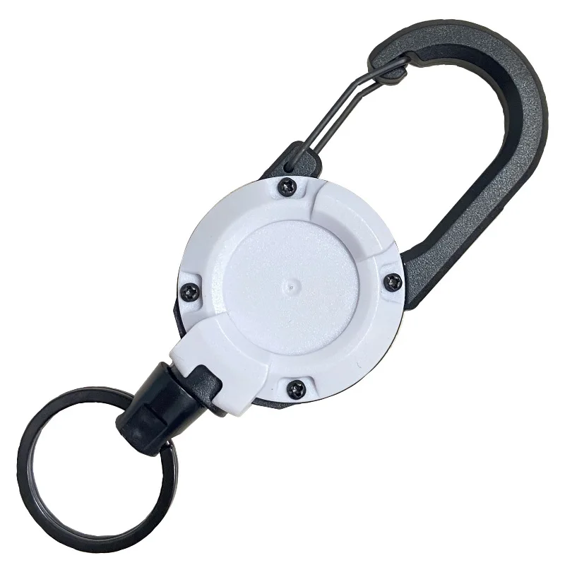 6 Stück/1 Stück Outdoor U-förmiger einziehbarer Schlüsselanhänger, robuste Kletterschnalle, einziehbarer Ausweisclip, Schlüsselanhänger, Angelschnalle