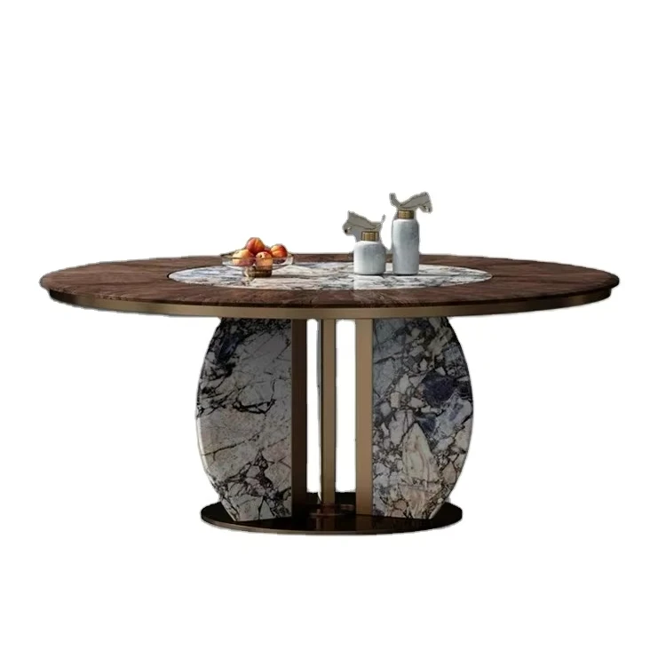 For Modern Simple Italian Light Luxury High End 8 Person Dining Table Rock Plate Plate High-Class Dining Room Furniture for Use
