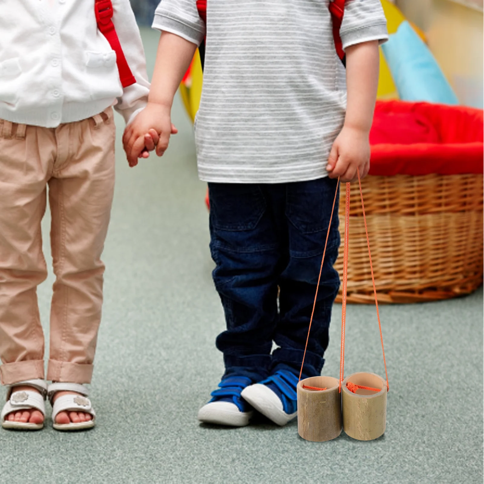 

2 Pcs Bamboo Stilts Kid Walking Balance Toy for Toddler Balancing Kids Interactive Children Toys Educational