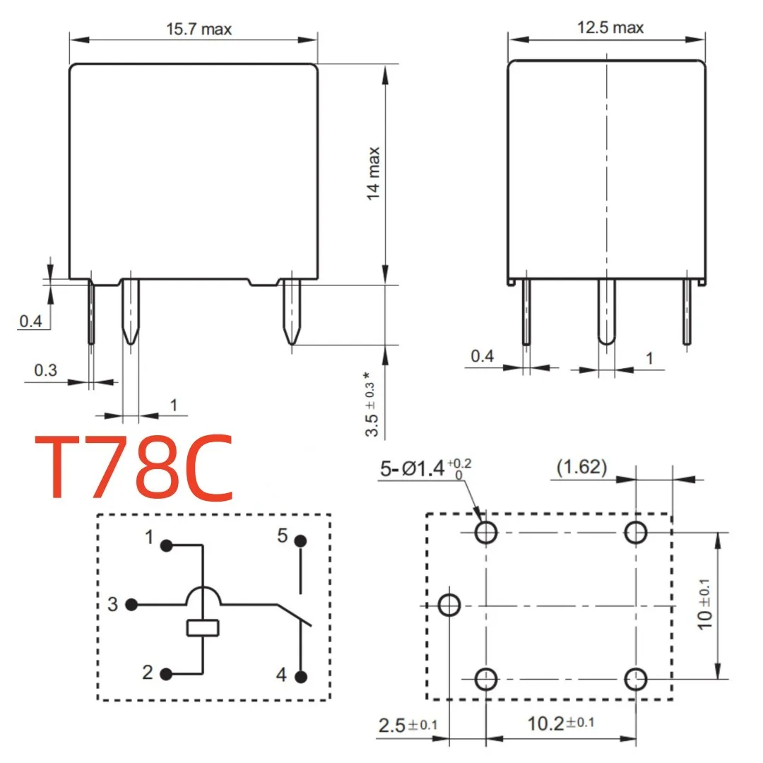 New TIANBO  TRKM(78F)-Z ; TRKM S-Z ; D L M 5VDC/12VDC-24VDC ; (T78C-20A) Relay 5pins