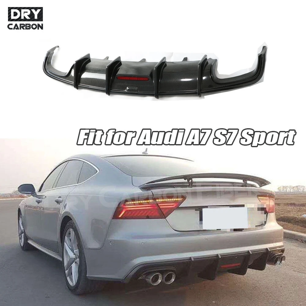 

Задний диффузор из углеродного волокна FRP, спойлер для Audi A7 S7 Sport 2016-2018 K Style, задний бампер, защита автомобиля, Стайлинг