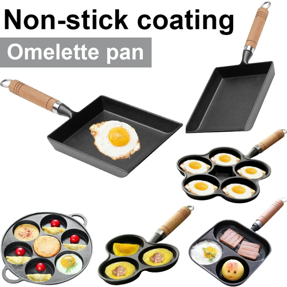 Non-Stick Pancake Pans Gas Induction Cooker Japanese Omelette Pan Cast Iron Breakfast Maker Black Frying Pan Thickened Pot