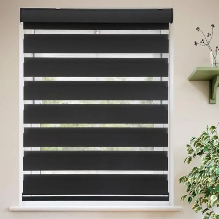 

Рулонные шторы Zebra Blinds для окон, беспроводные, светофильтрующие, двойные, день-ночь, 24 x 72 дюйма