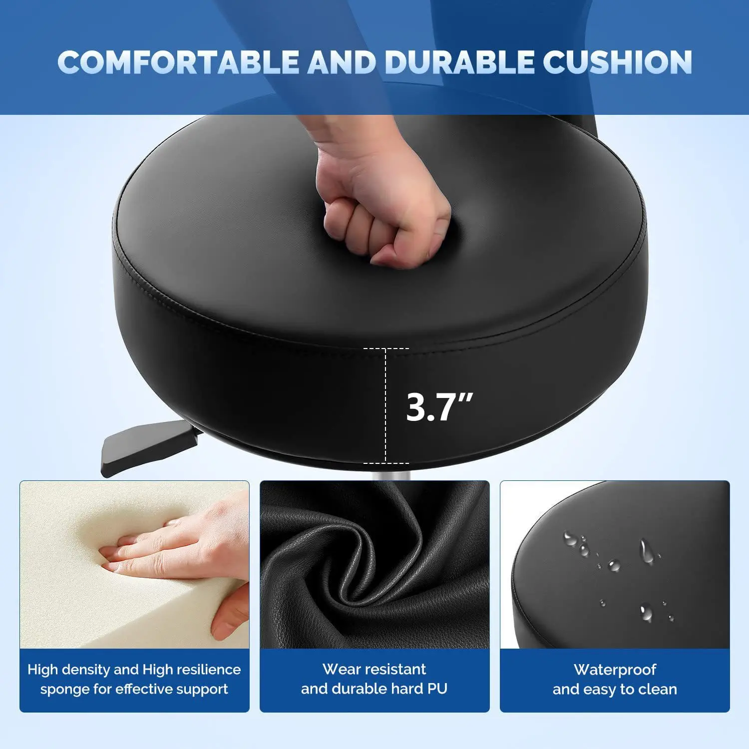 Hospital and Clinic Ergonomic Medical Doctors Rolling Dental Saddle Stool