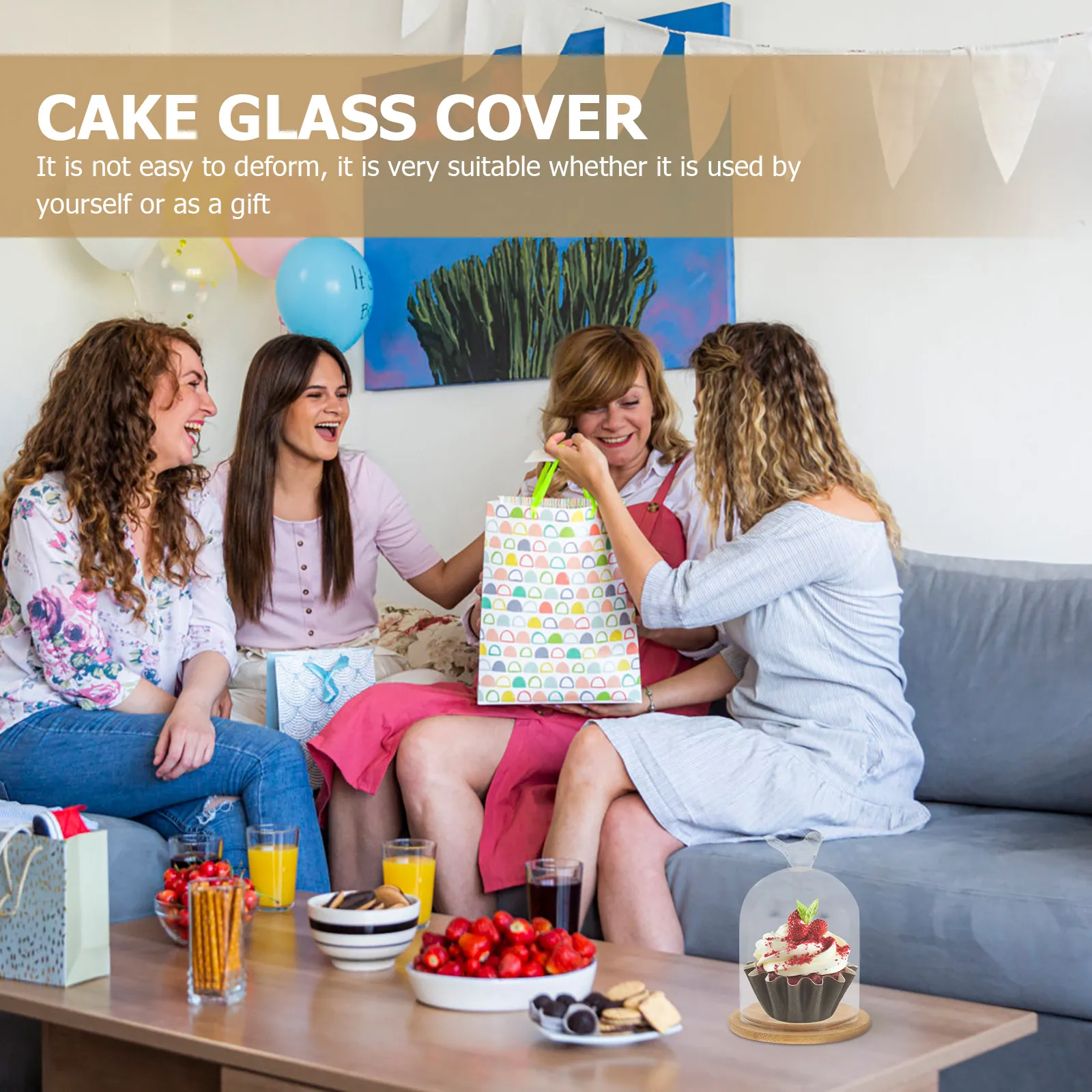 

Glass Dome with Bird Design Eternal Flower Cover Transparent Display Case for Home Decor Shop Coffee Table Gift Decoration