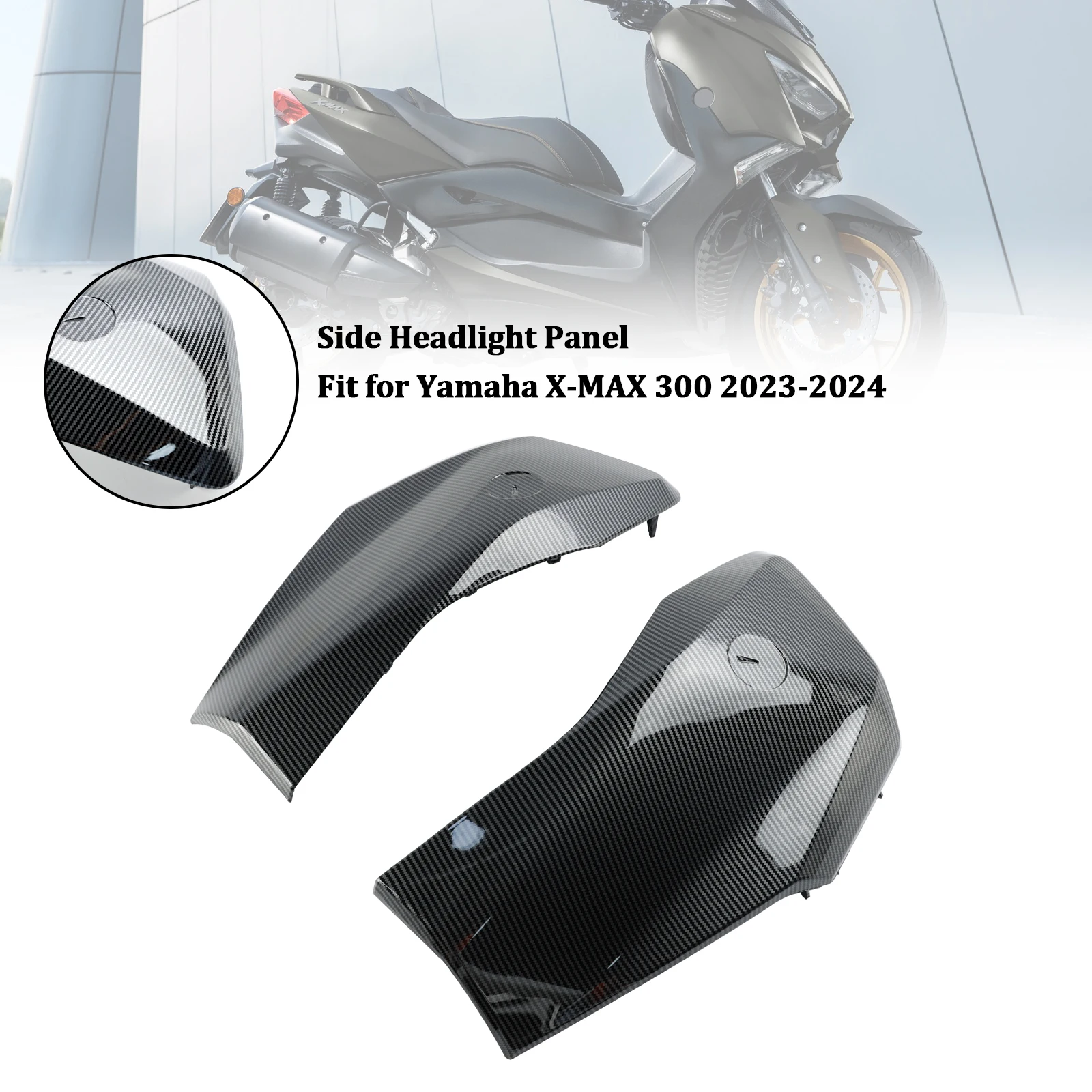 Topteng Front Side Headlight Panel Cover Fairing Cowl For Yamaha X-MAX 300 2023-2024