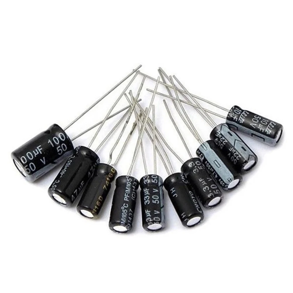 500개 24가지 값 16-50V 0.1-1000uF 알루미늄 전해 커패시터 모음 키트 전해 커패시터 모음 키트