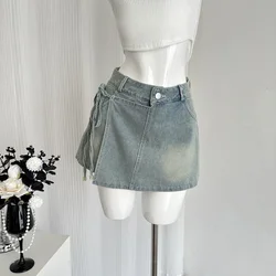 Short en jean taille haute pour femme, mini short en jean, design amincissant, mode streetwear pour femme, nouveau, 2024