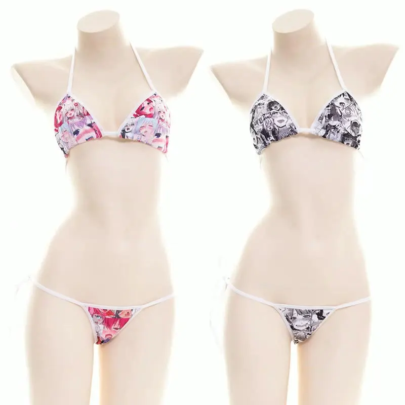 

Blue Pink White Striped Mini Bra & Brief Sets Women Sexy Lingerie Lolita Kawaii Bikini Cosplay Erotic Costumes Underwear