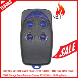 FLO2RS  Garage Door Remote Control for NICE FLOR  FLO4RS ERA ​FOL2RE FOL4RE INTI2  INTI1 INTI1L INTI2L ON1 ON2 ON4 433 Gate