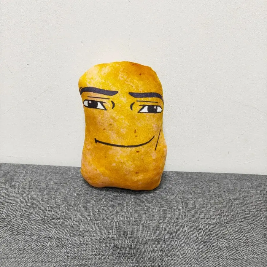치킨 너겟 밈 플러시 장난감 재미있는 큰 치킨 블록 플러시 베개 귀여운 치킨 너겟 봉제 인형 어린이 및 성인용