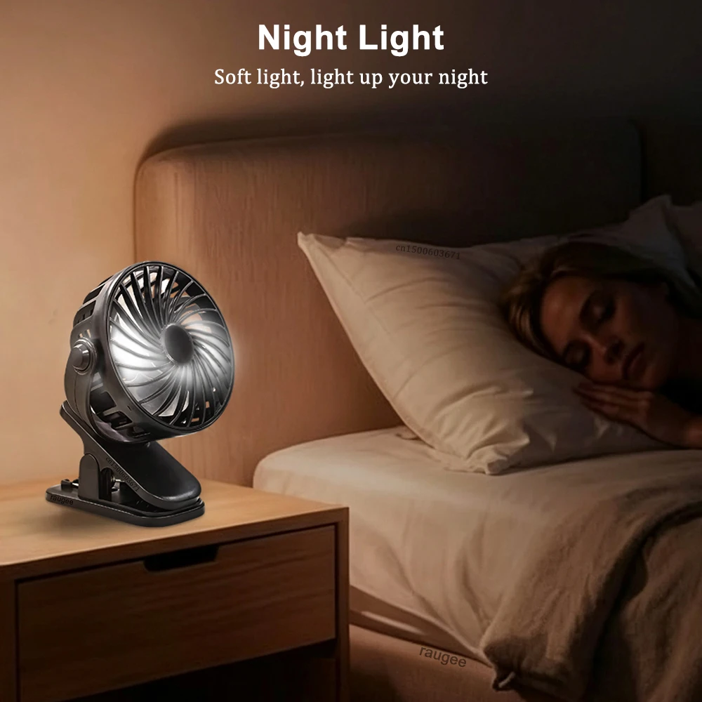 Tragbarer Mini-Autoventilator mit Clip, 360° drehbar ° Drehbarer USB-Aufladbarer Kühlventilator mit 3 Geschwindigkeiten, Starker Wind, Tragbarer Kleiner Auto-Clip-Ventilator – Detail 8