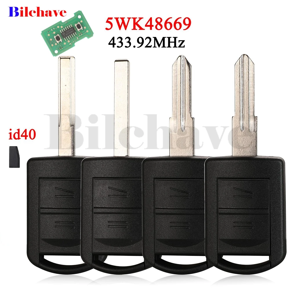 

Jingyuqin 5WK48669 433,9 МГц ID40 чип дистанционный смарт-брелок для автомобиля для Opel Vauxhall Corsa C 2001-2007 авто ключи 2 кнопки