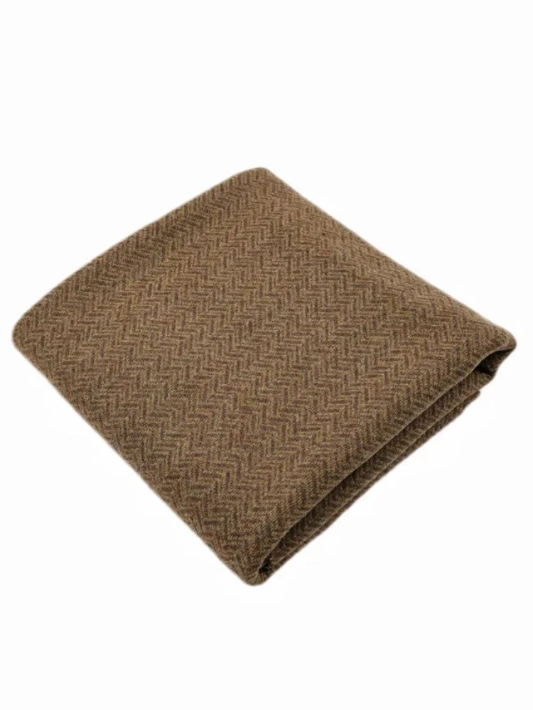 High drape, high wool content, caramel brown, tan herringbone patterned wool fabric, suit, dress, jacket, diyfabric