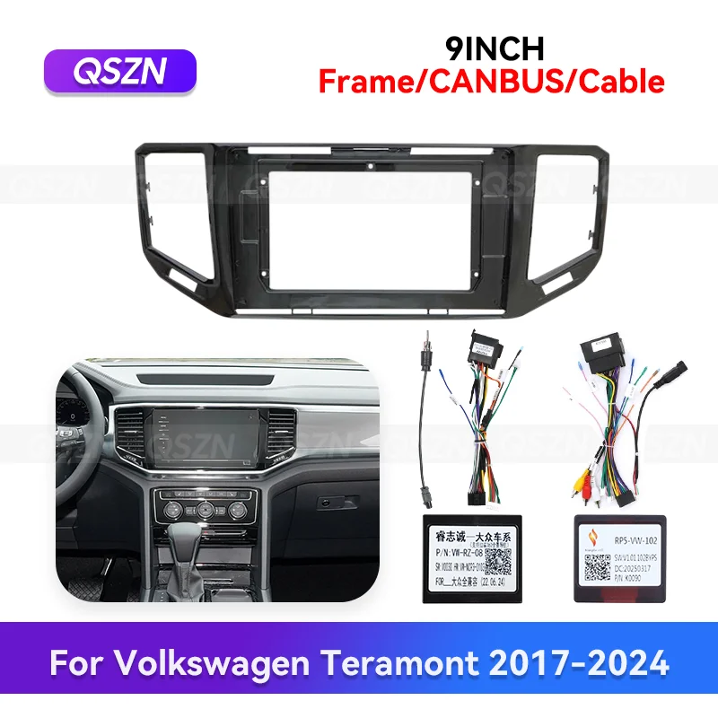 

QSZN 10-дюймовый для VW Teramont 2017-2024 Android автомобильный радиоприемник стерео рамка GPS MP4 мультимедийный жгут проводов Canbus Box Kit