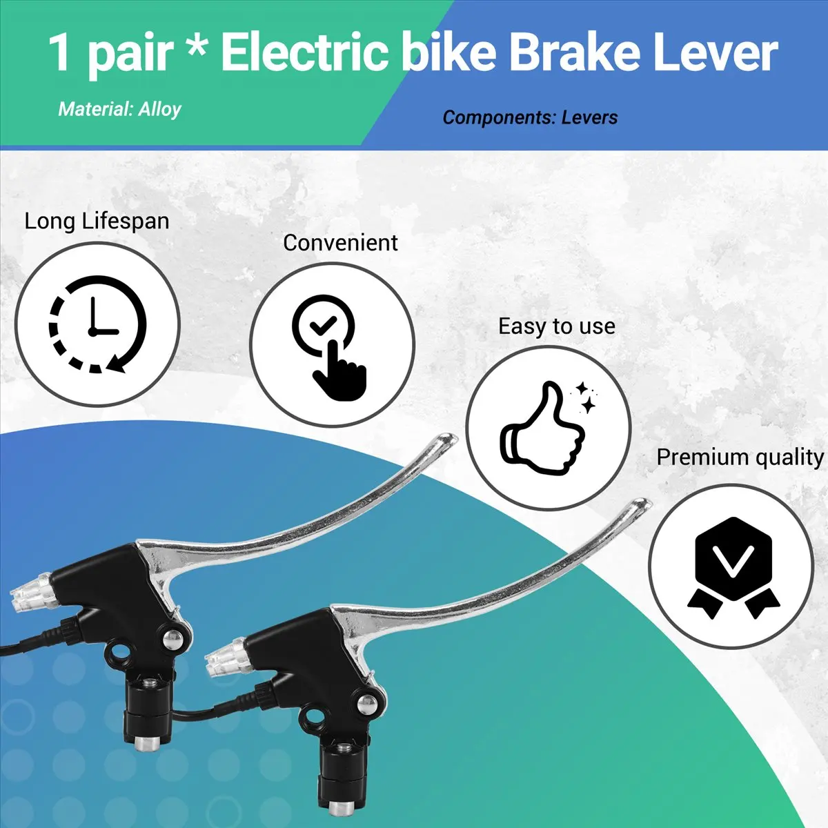 【CYBER MONDAY】1 Pair Electric Bike Brake Lever Bicycle Handle Brakes Cut-Off Brake Levers Cycling Parts for Electric Bike Scoote
