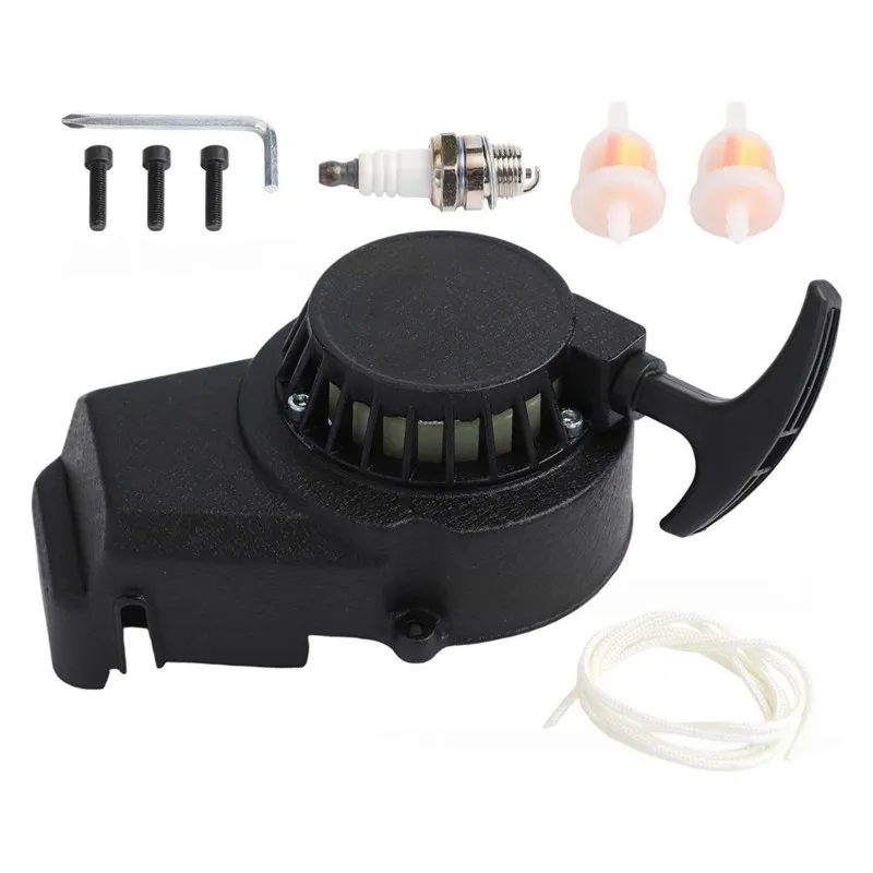 Recoil Pull Starter Assembly for 43/47/49cc 2-Stroke Mini Dirt Bike Pocket Bike ATV Quad Go-Kart - Aluminum Alloy Plastic Gear