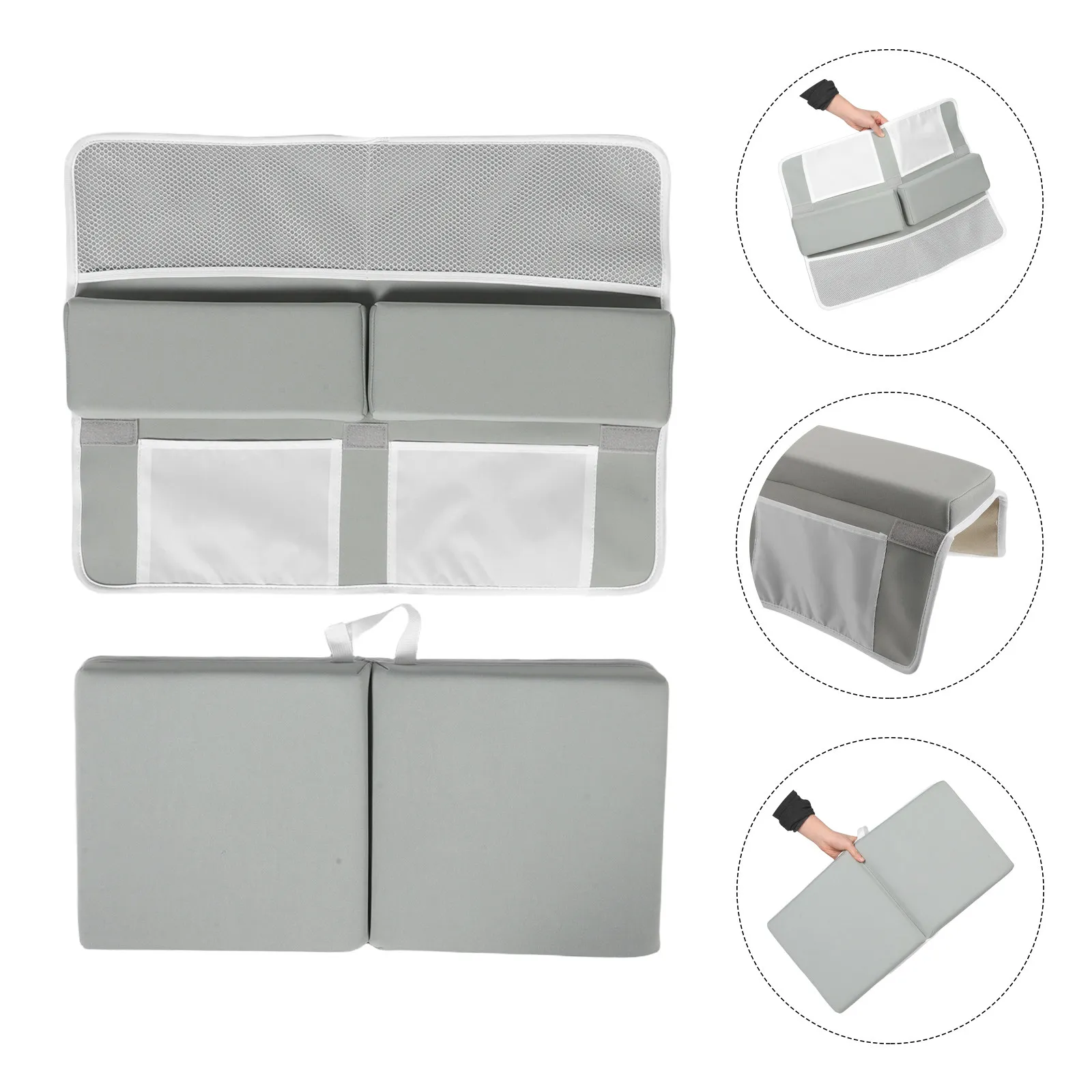 1set-infant-bath-tub-cushion-pad-non-slip-bathtub-mat-with-elbow-support-knee-pad-breathable-storage-pocket-easy-clean-flexible