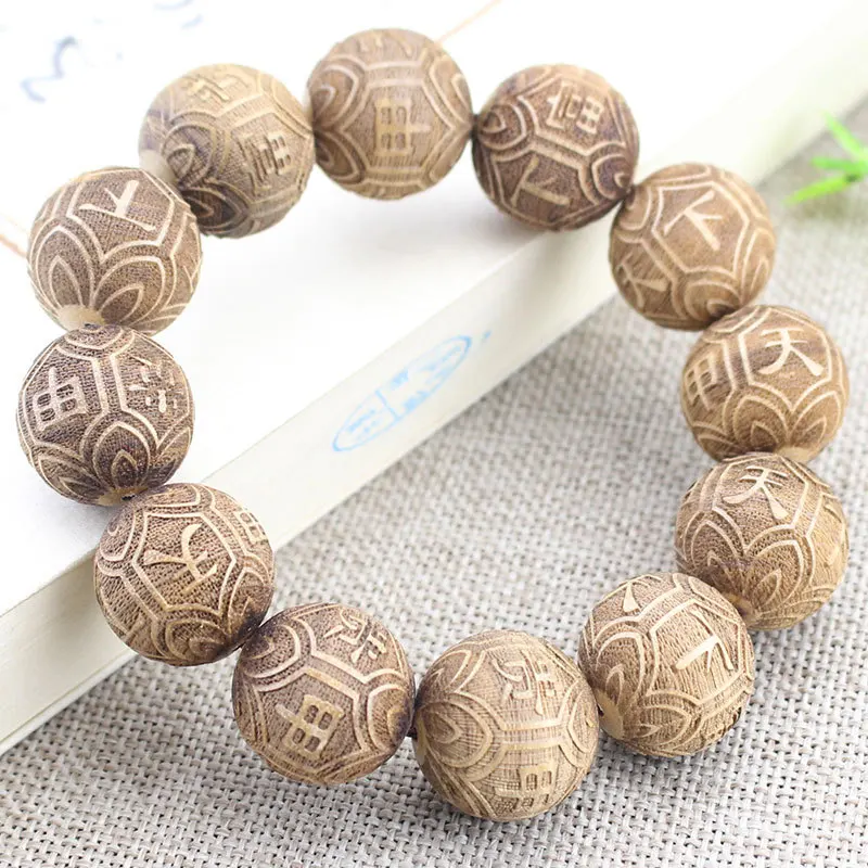 

Factory Wholesale BabyA Milk Fragrance Agarwood Bracelet Carving Rosary2.0Men and Women Jewelry Wooden Cultural Artifact Beads