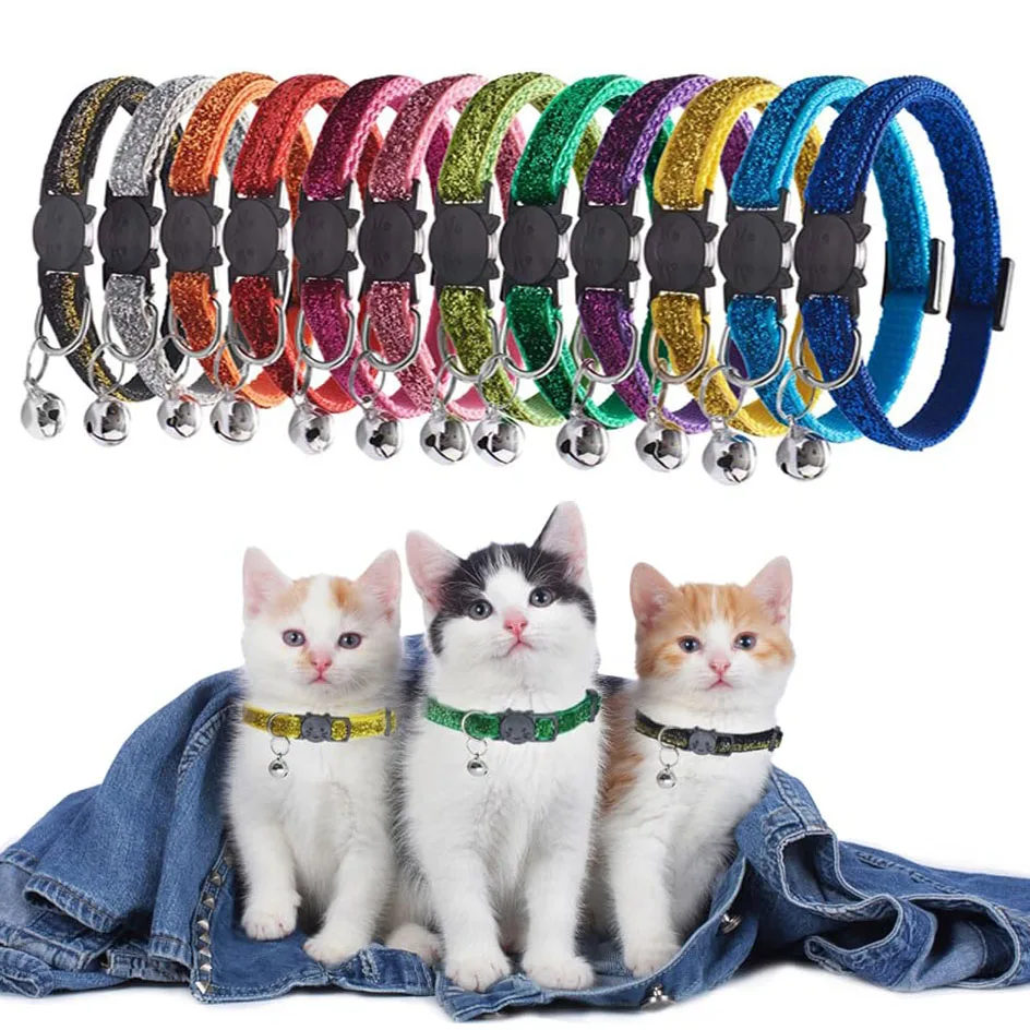 Breakaway Cat Collar With Bell Personalized Cute Dog Cat Collars Safety Breakaway For Cats Small Dogs Pet Accessories Necklace