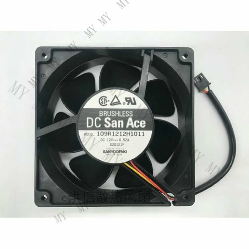 

TT for SANYO 109R1212H1011 DC12V 0.52A 12038 12cm 3-wire chassis cooling fan