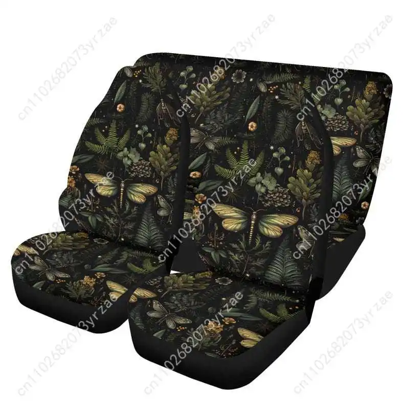 

Green Fern Forest Moth Car Seat Cover Set, Green witch Fern Moth Front back seat cover, Car interior decor, Cottagecore car acce