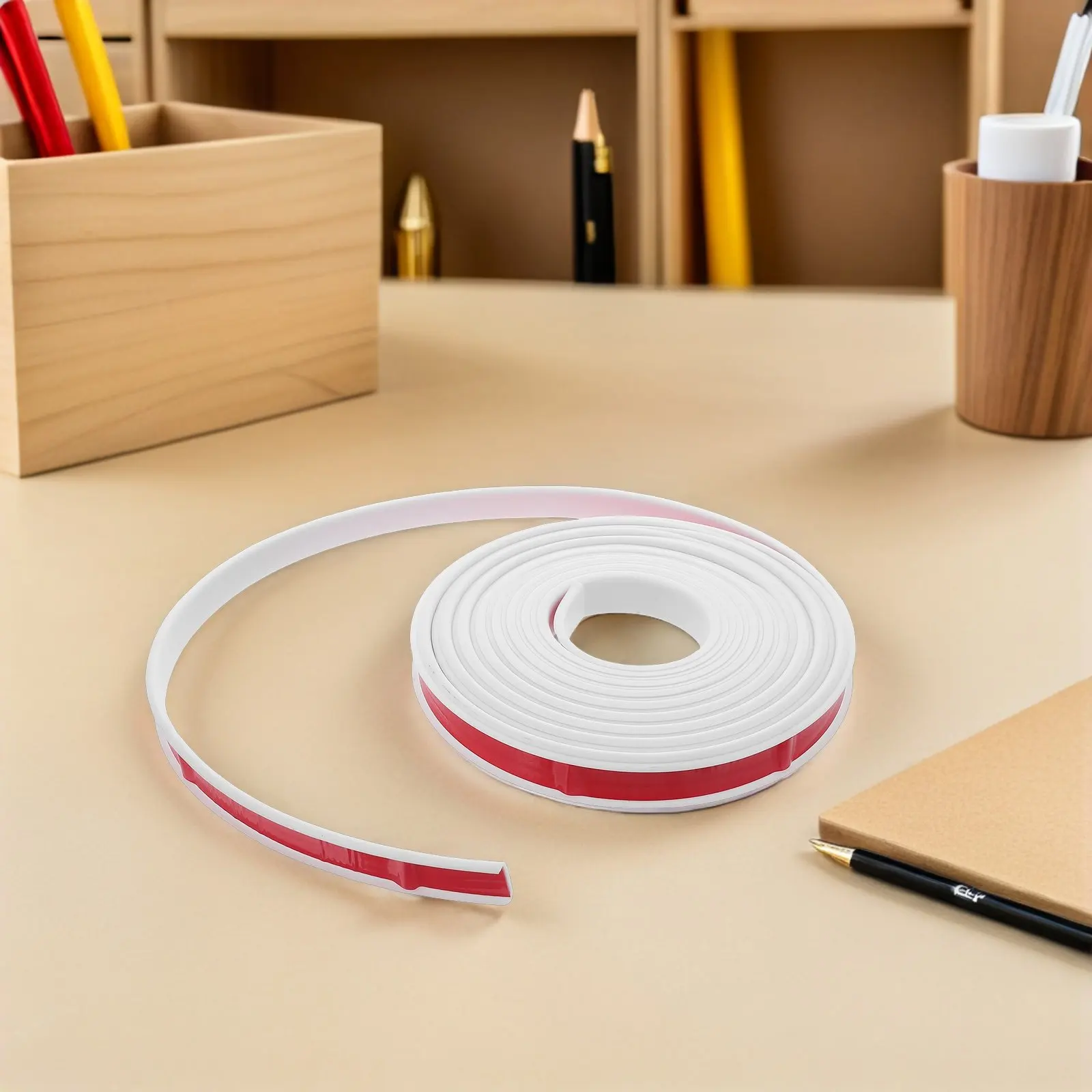 U-Shaped Self-Adhesive Edge Banding Strip 1 Roll Flexible Molding Trim for Table Cabinet Shelf Countertop Worktop Edge