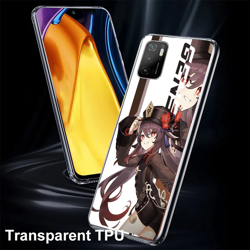 Anime Genshin Impact Phone Case For Xiaomi Poco X6 X5 X4 X3 Nfc F6 F5 Pro F4 Gt F3 F2 F1 M5 M5S M4 M3 5G Shell Coque X5 X4 X3 Nf