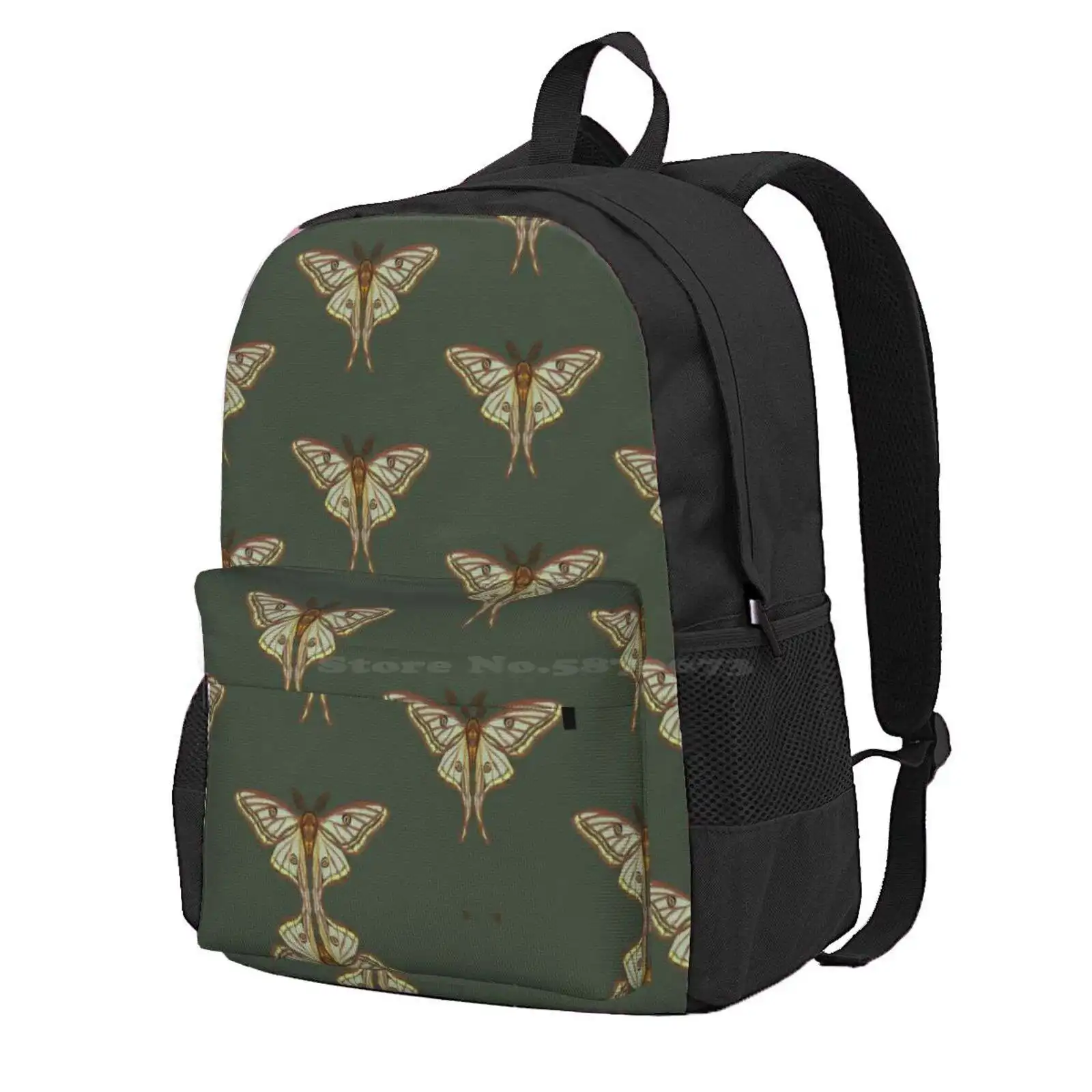 Spanish Moon Moth Pattern Hot Sale Schoolbag Backpack Fashion Bags Moon Moth Nature