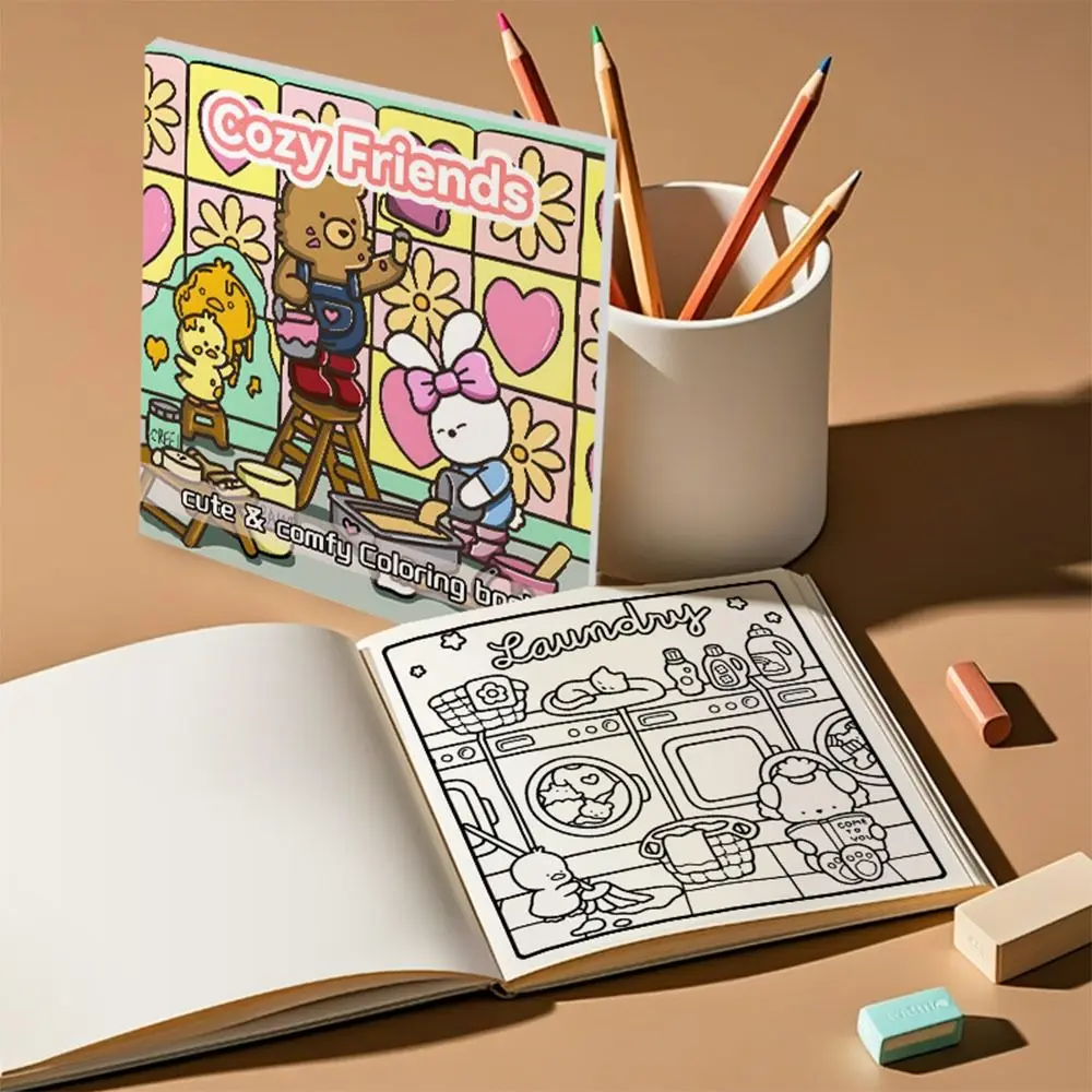 Cartoon Coloring Book Educational Painting Gift Graffiti Painting Book Stress Relief Montessori Drawing Toy for Adults And Teens