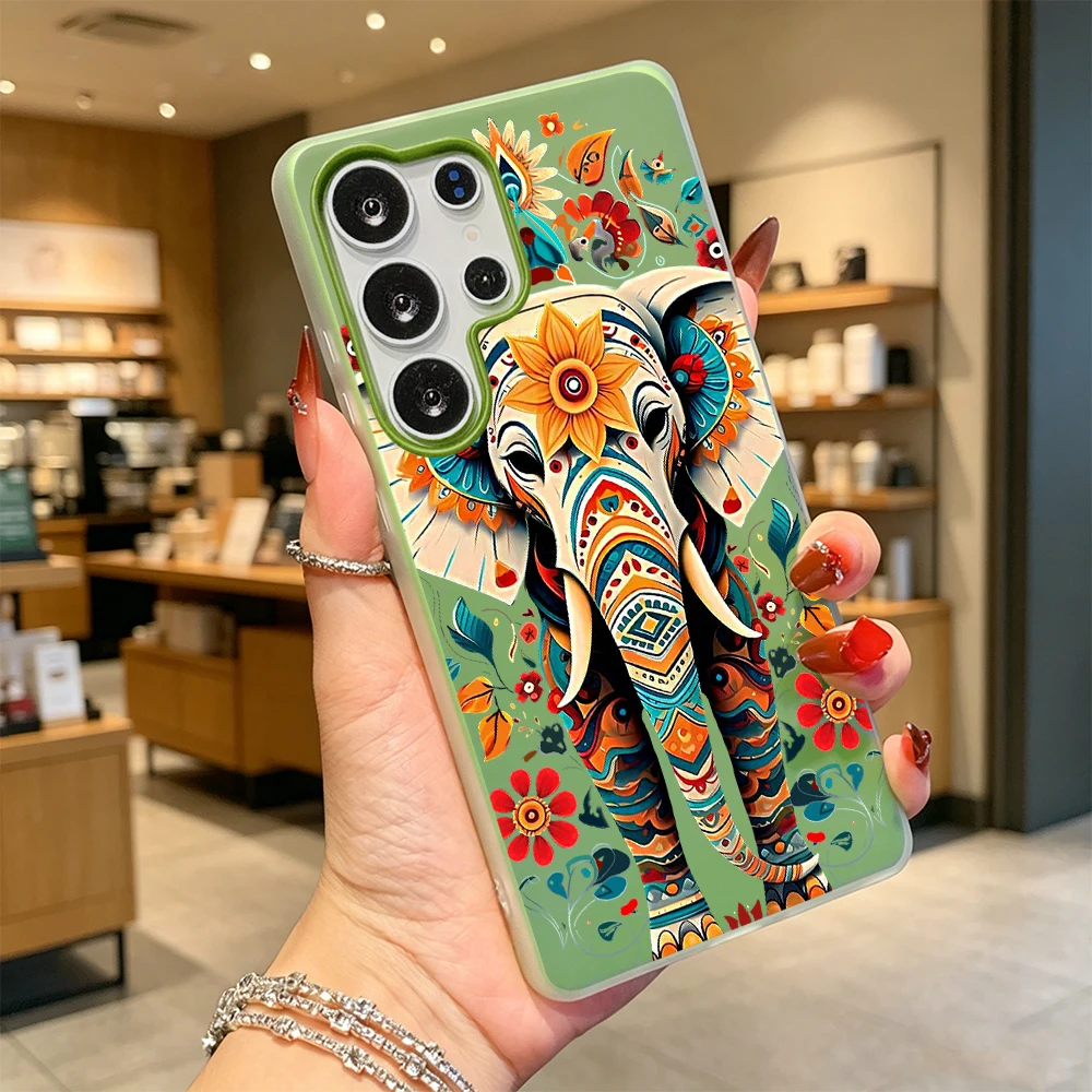 Bohemian Elephant Soft TPU Dual Layer Jelly Color Shockproof Phone Case For Samsung A57 A56 A37 A27 A17 A07 A05