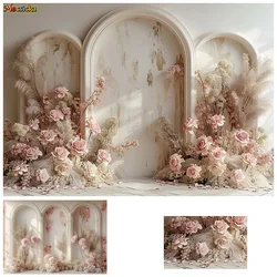 Mocsicka Wedding Party Photography Backdrop Broken Wall Floral Decor Background Adult Maternity Portrait Studio Banner Props