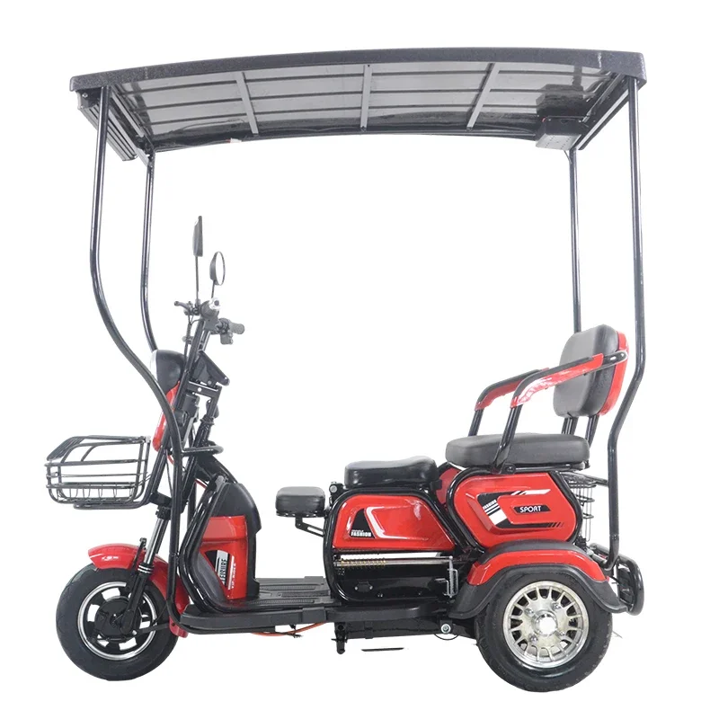 High Quality  3 Wheel Electric Tricycle LCD Display Solar Powered Electric Tricycle  solar motorcycle