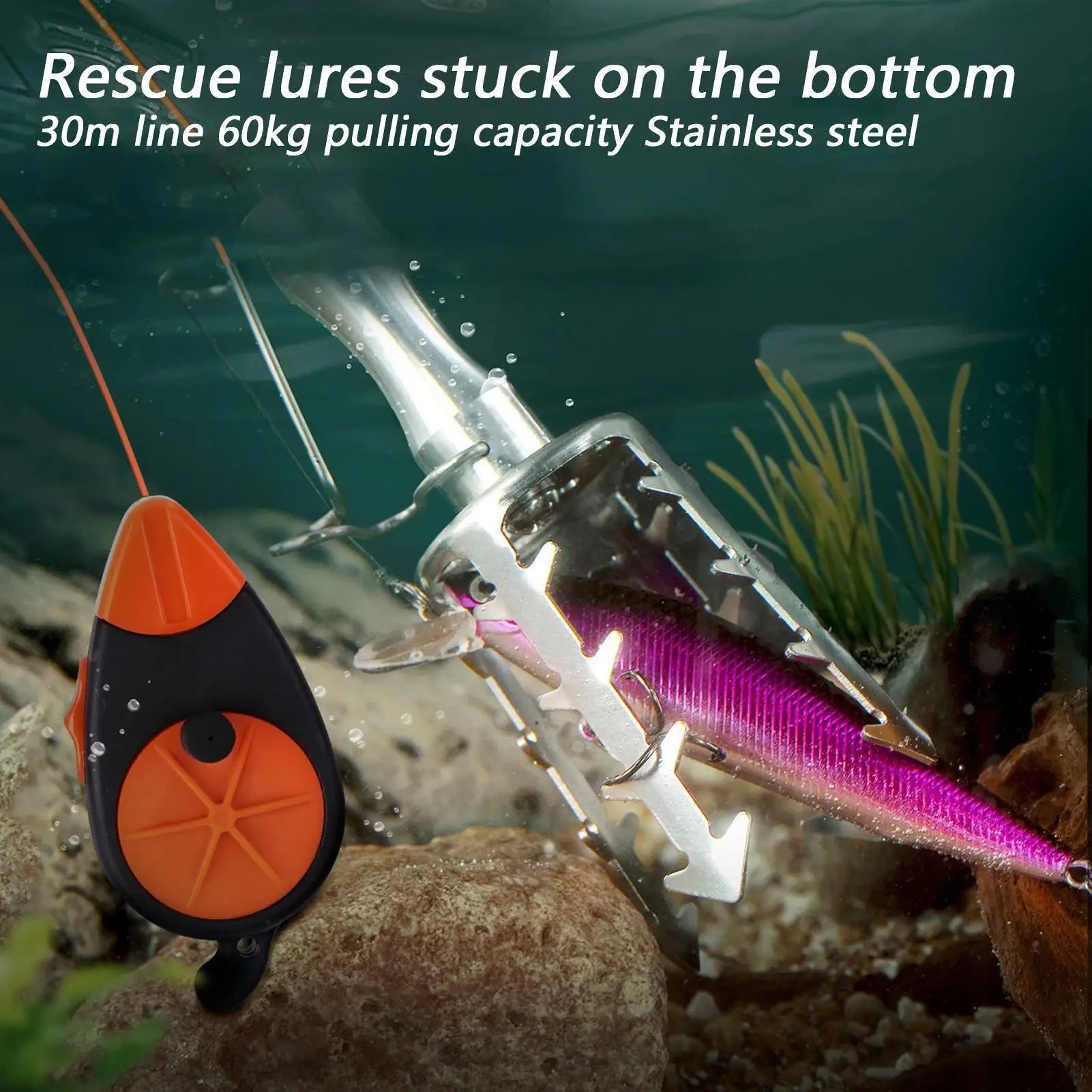 Isca de pesca saver isca falsa dispositivo de salvamento isca de aço inoxidável pinça recuperação para barco de água baixo gelo ao ar livre acampamento