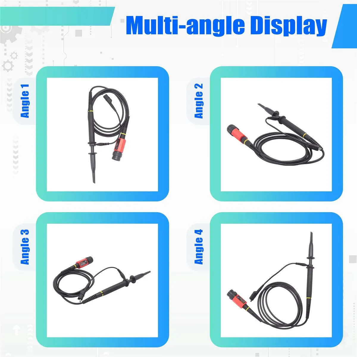 howhow P4100 Oscilloscope Probe 100:1 2KV High Voltage 100MHz Safety BNC Connector for Oscilloscope Adjustable Attenuation