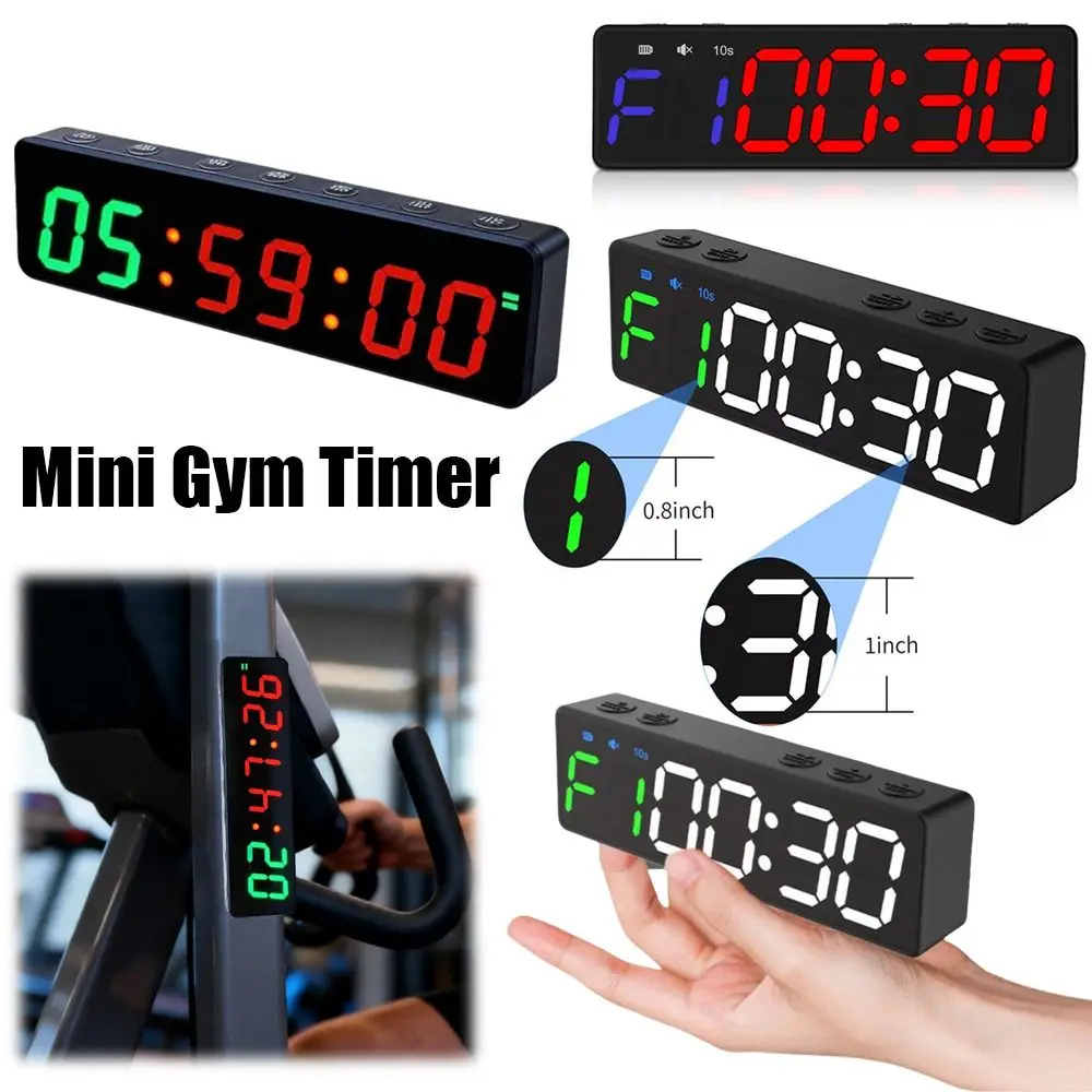 Stopwatch Rechargeable Gym Timer Portable with Magnetic Back Fitness Timer USB‑C Countdown/up Mini Gym Timer Training
